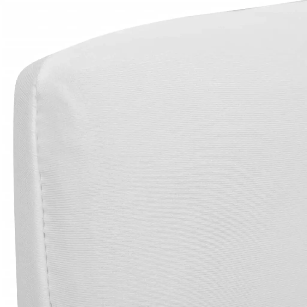 6 pcs White Straight Stretchable Chair Cover 130377