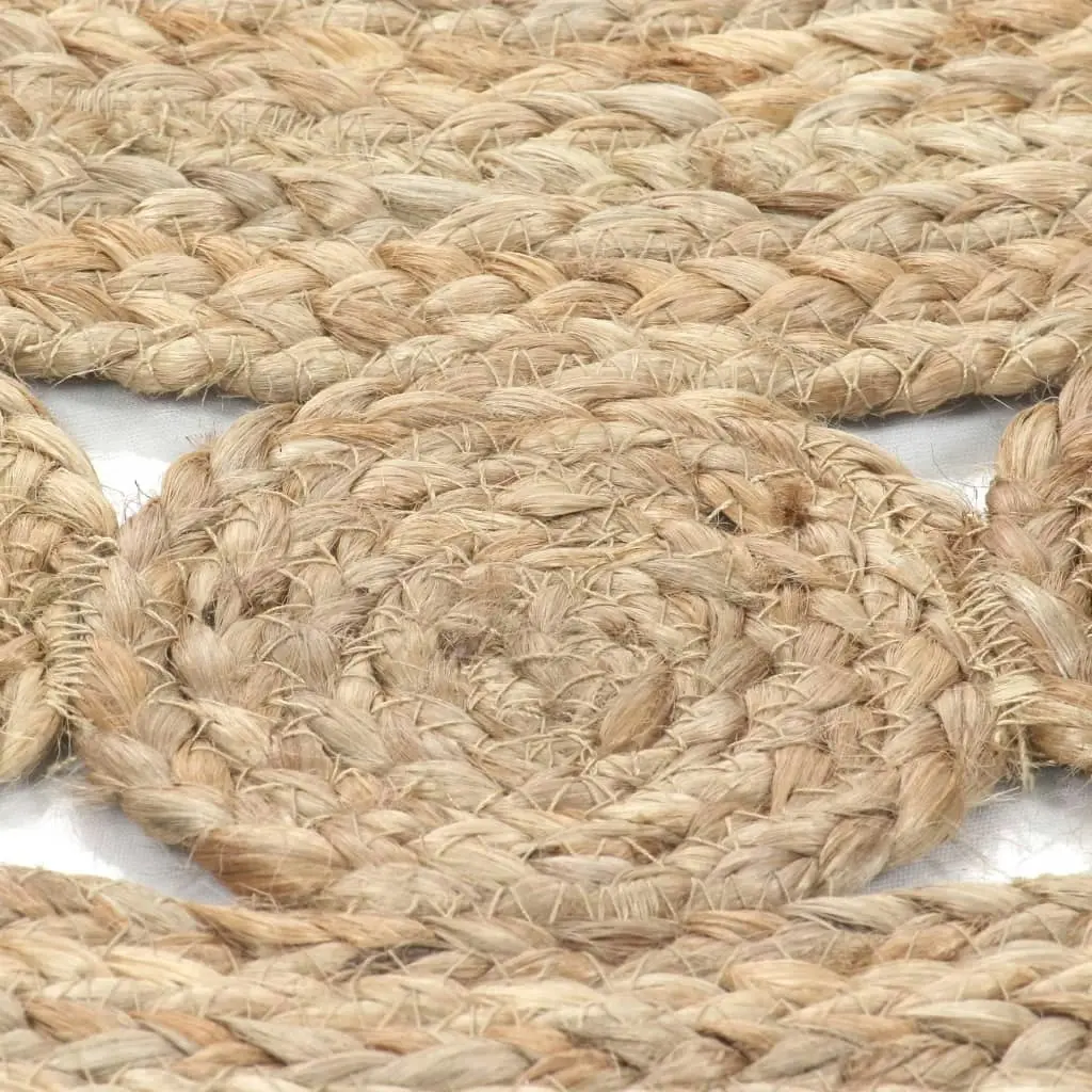 Area Rug Braided Design Jute 120 cm Round 245343