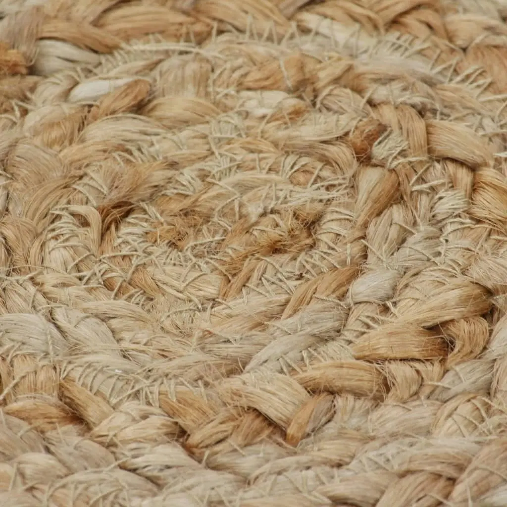 Area Rug Braided Design Jute 120 cm Round 245343