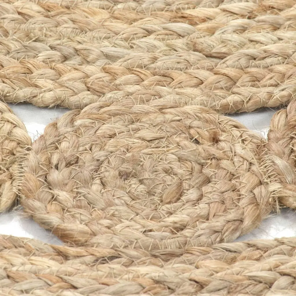 Area Rug Braided Design Jute 150 cm Round 245344