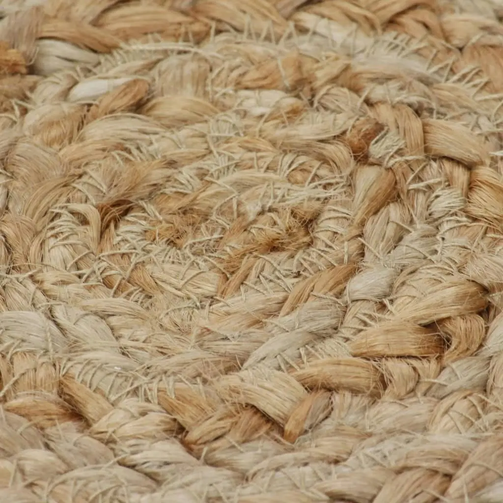 Area Rug Braided Design Jute 150 cm Round 245344