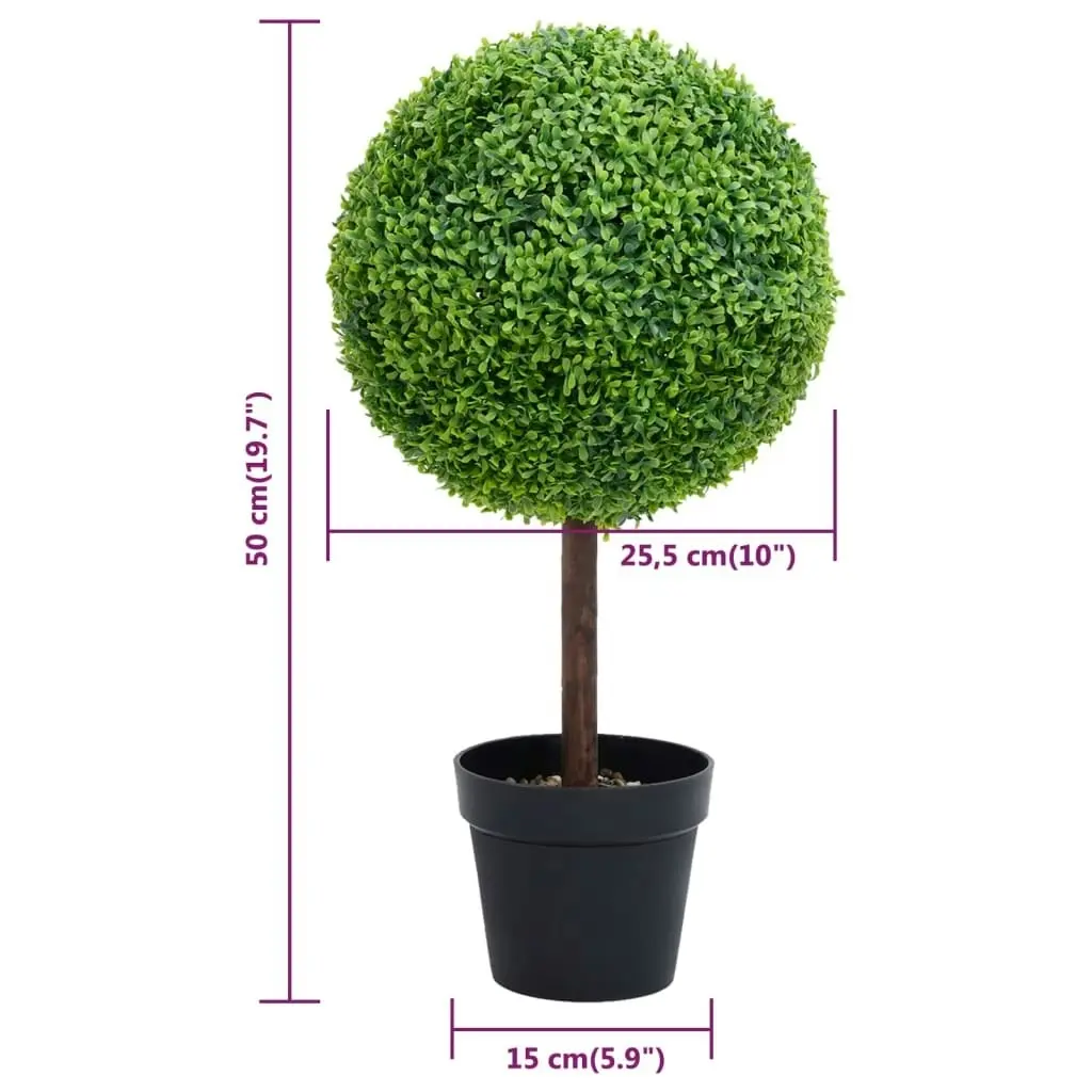 Artificial Boxwood Plant with Pot Ball Shaped Green 50 cm 336509