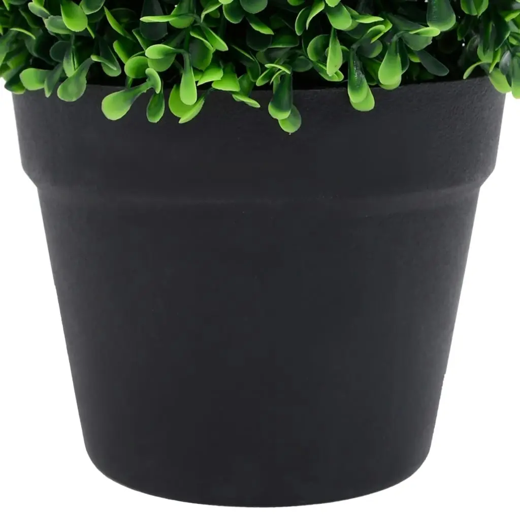 Artificial Boxwood Plants 2 pcs with Pots Ball Shaped Green 27 cm 336520