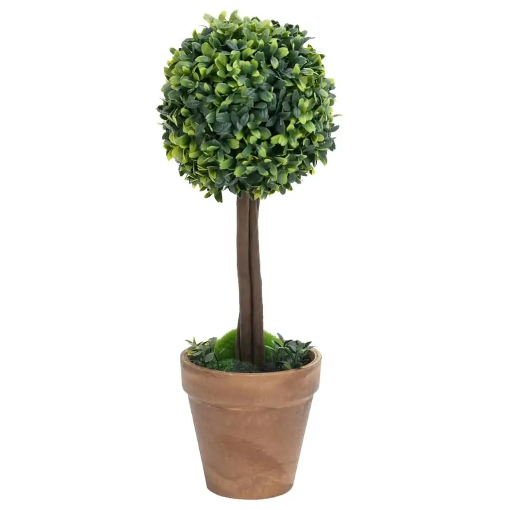 Artificial Boxwood Plants 2 pcs with Pots Ball Shaped Green 56 cm 336517