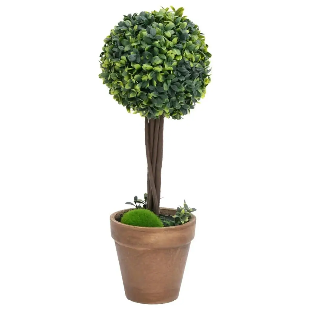 Artificial Boxwood Plants 2 pcs with Pots Ball Shaped Green 56 cm 336517