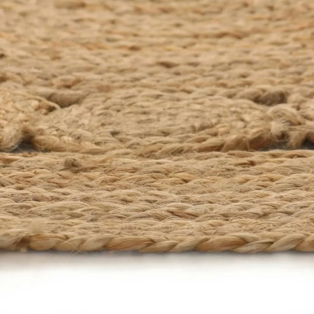 Area Rug Braided Design Jute 90 cm Round 245342