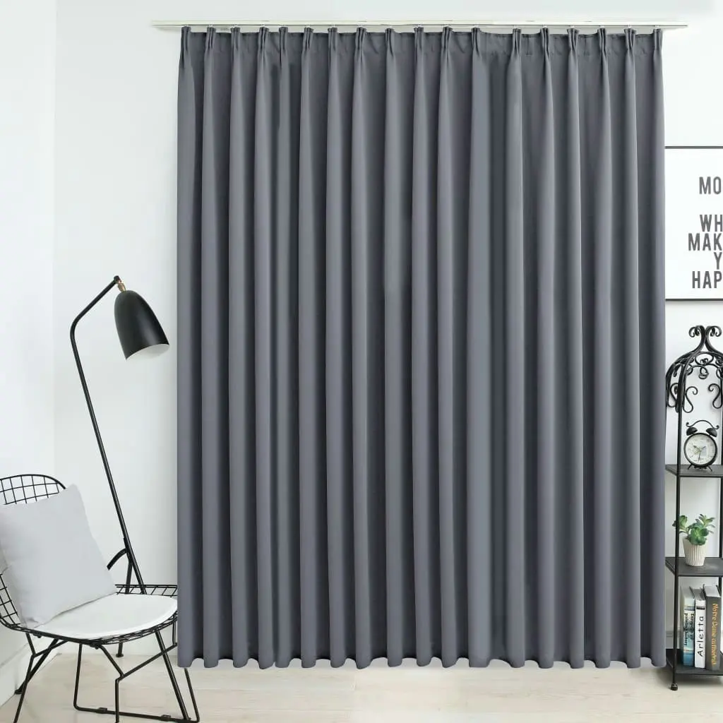 Blackout Curtain with Hooks Grey 290x245 cm 134433