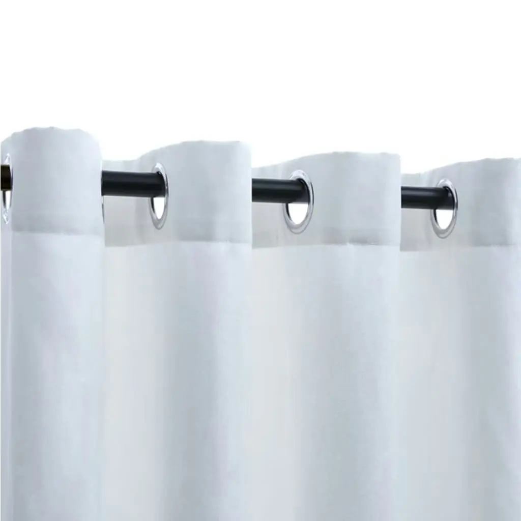 Blackout Curtains with Metal Rings 2 pcs Off White 140x245 cm 134484