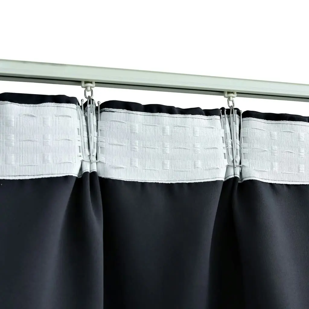 Blackout Curtain with Hooks Anthracite 290x245 cm 134425