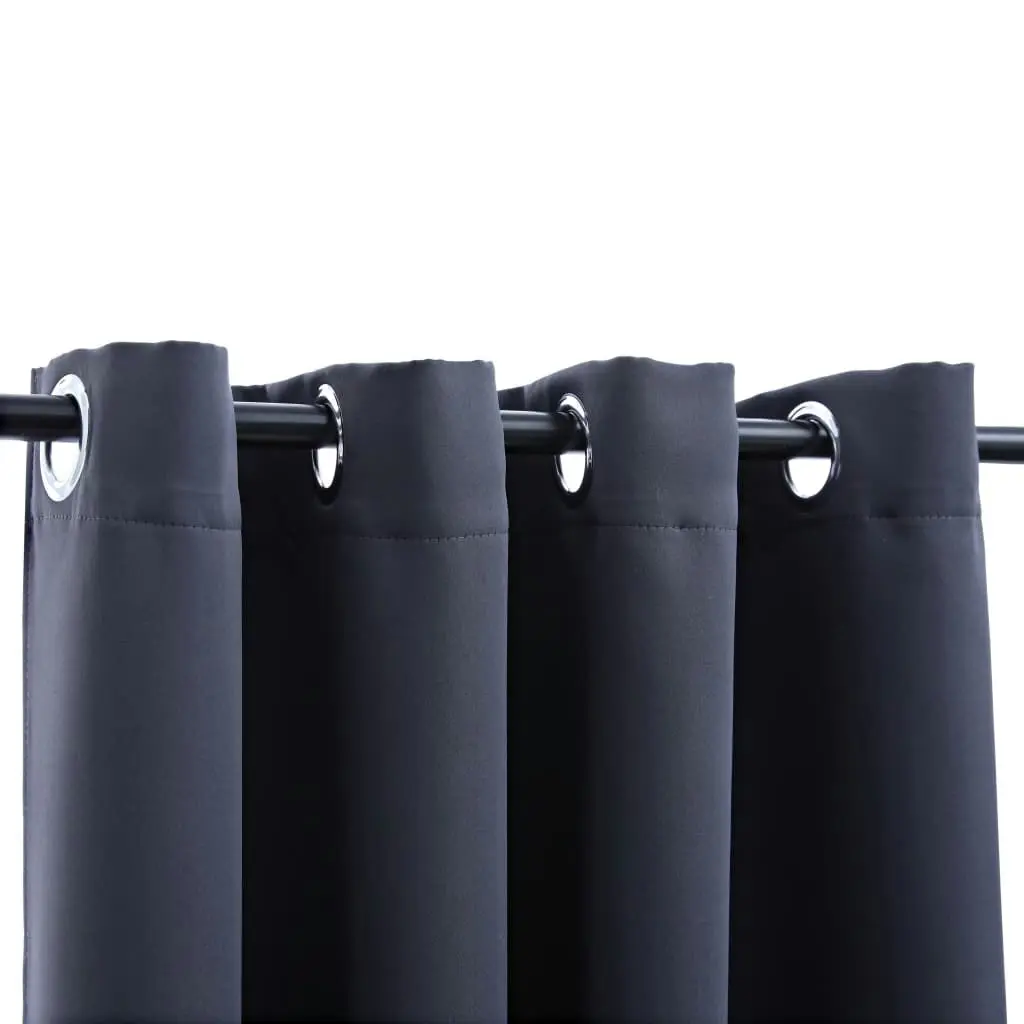 Blackout Curtain with Metal Rings Anthracite 290x245 cm 134421