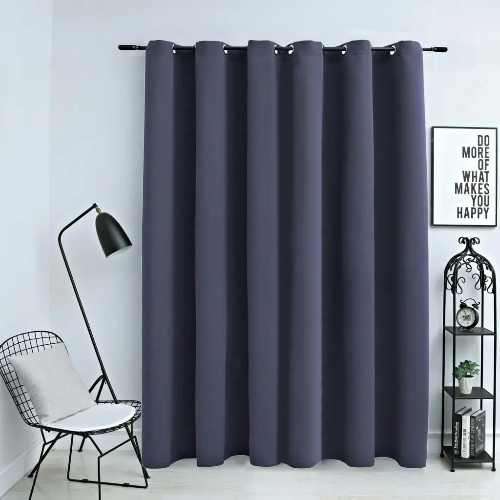 Blackout Curtain with Metal Rings Anthracite 290x245 cm 134421