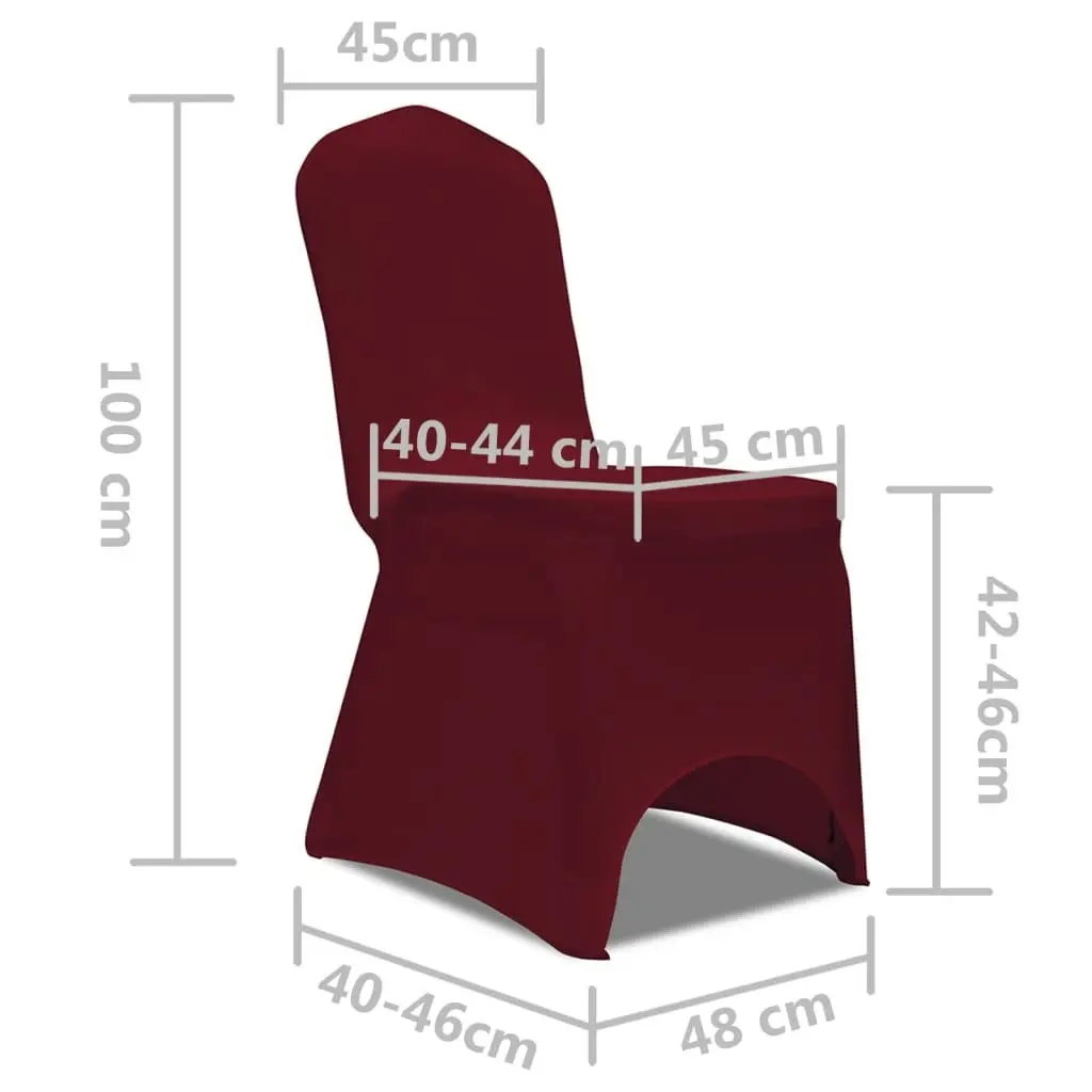 Chair Cover Stretch Burgundy 6 pcs 241200