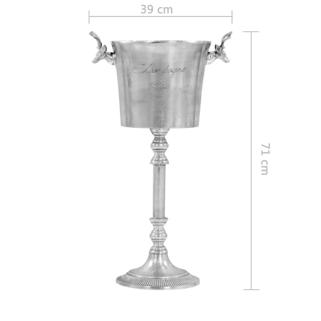 Champagne Cooler Solid Aluminium 39x29x71 cm Silver 246517