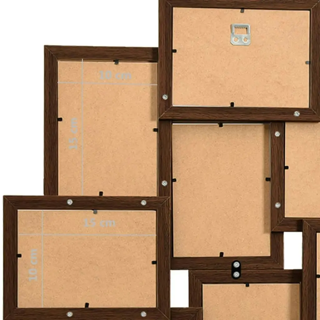 Collage Photo Frame for Picture 10 pcs 10x15 cm Dark Brown MDF 332778