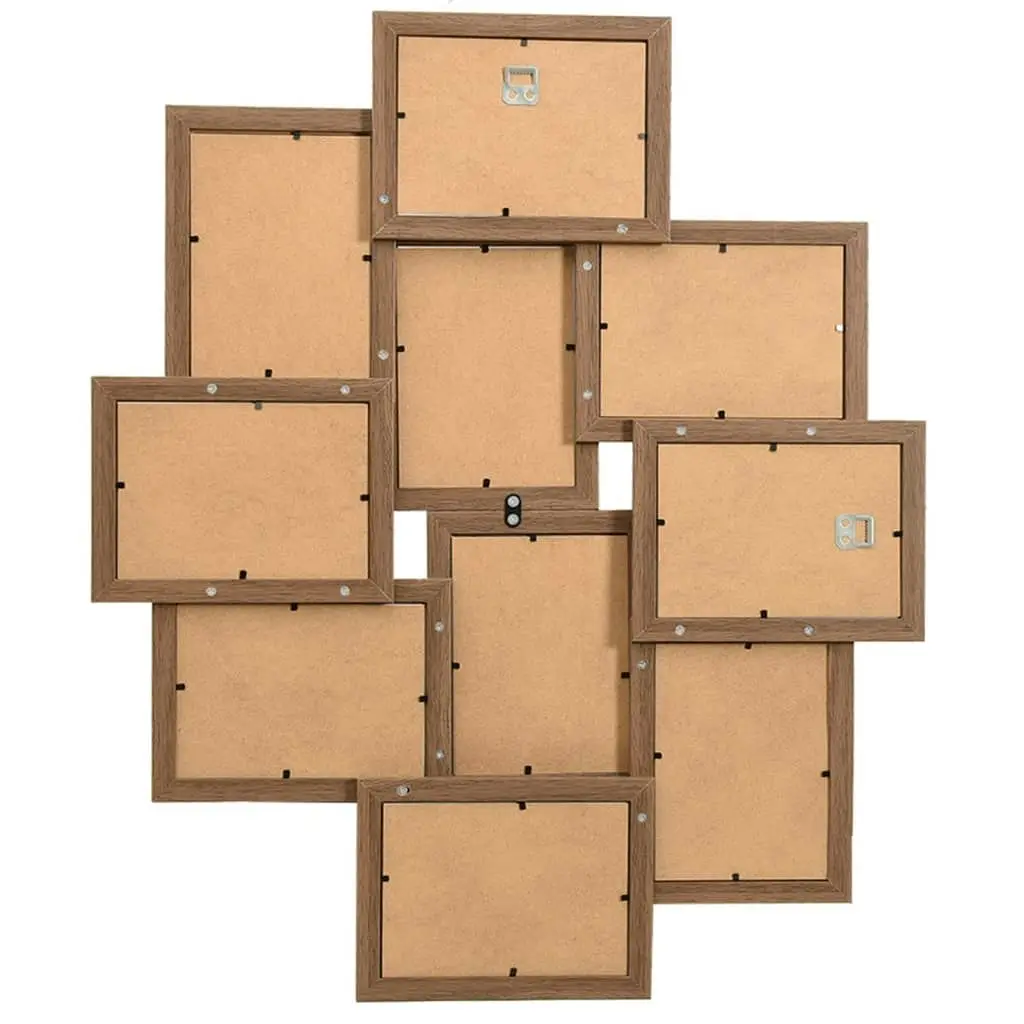 Collage Photo Frame for Picture 10 pcs 10x15 cm Light Brown MDF 332776