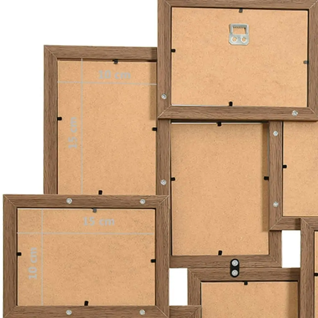 Collage Photo Frame for Picture 10 pcs 10x15 cm Light Brown MDF 332776