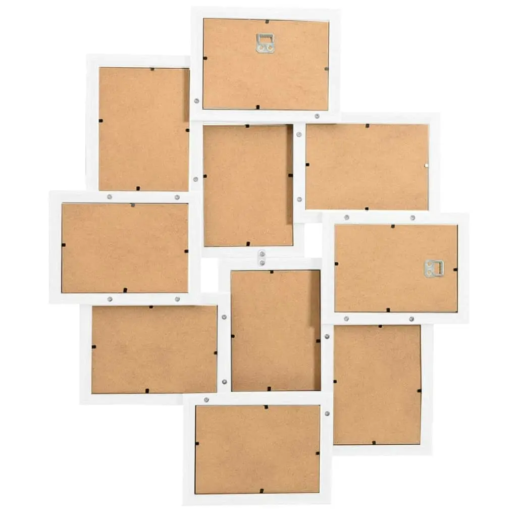 Collage Photo Frame for Picture 10 pcs 10x15 cm White MDF 332780