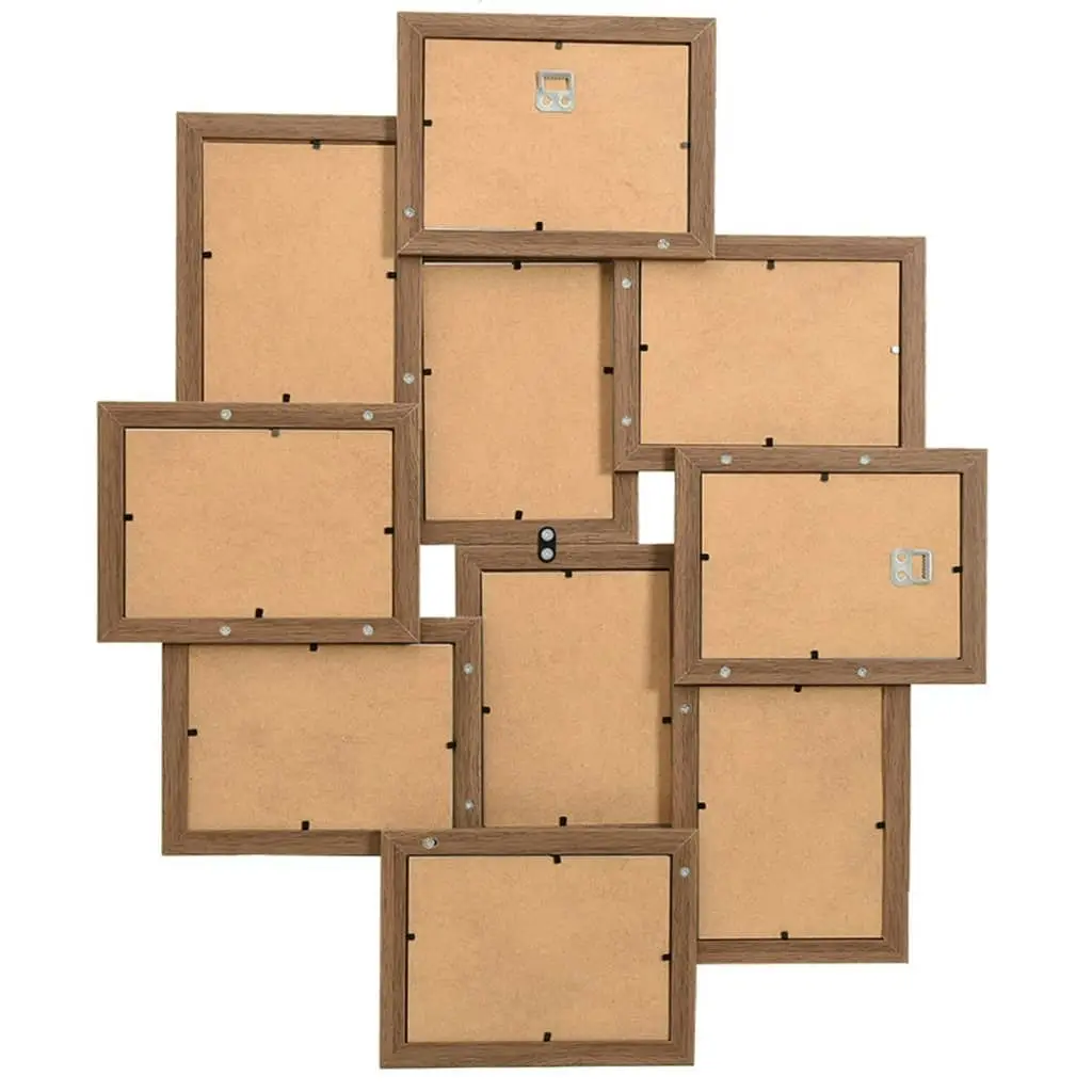 Collage Photo Frame for Picture 10 pcs 13x18 cm Light Brown MDF 332777