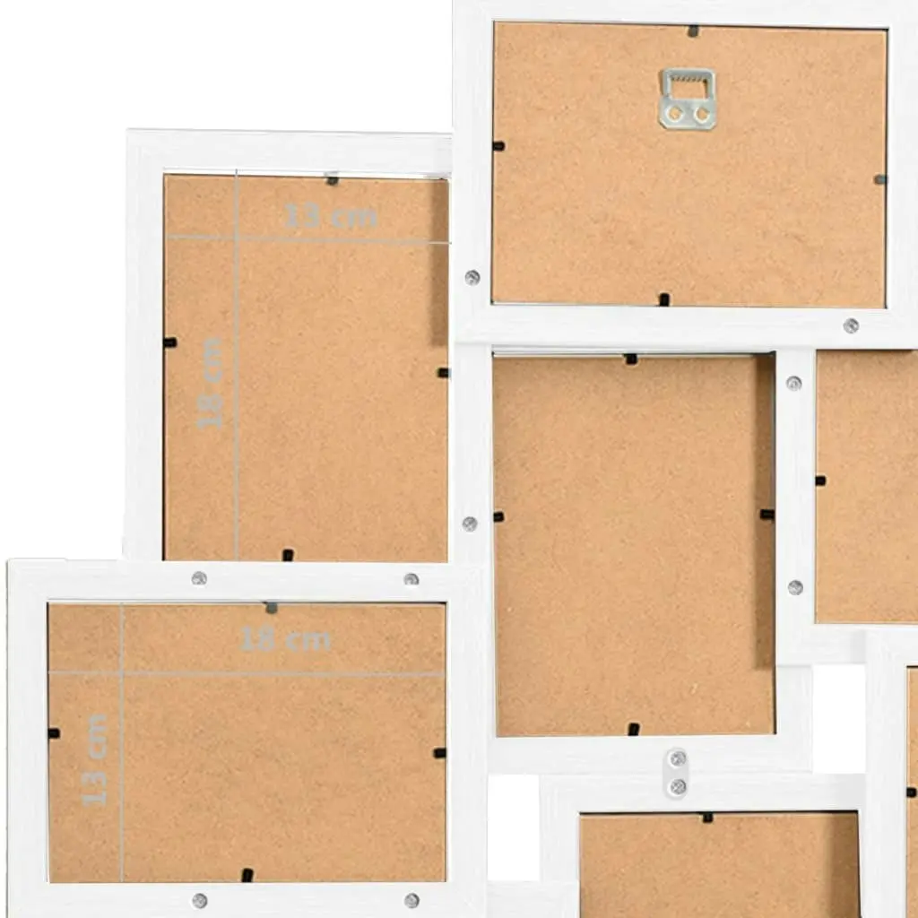 Collage Photo Frame for Picture 10 pcs 13x18 cm White MDF 332781