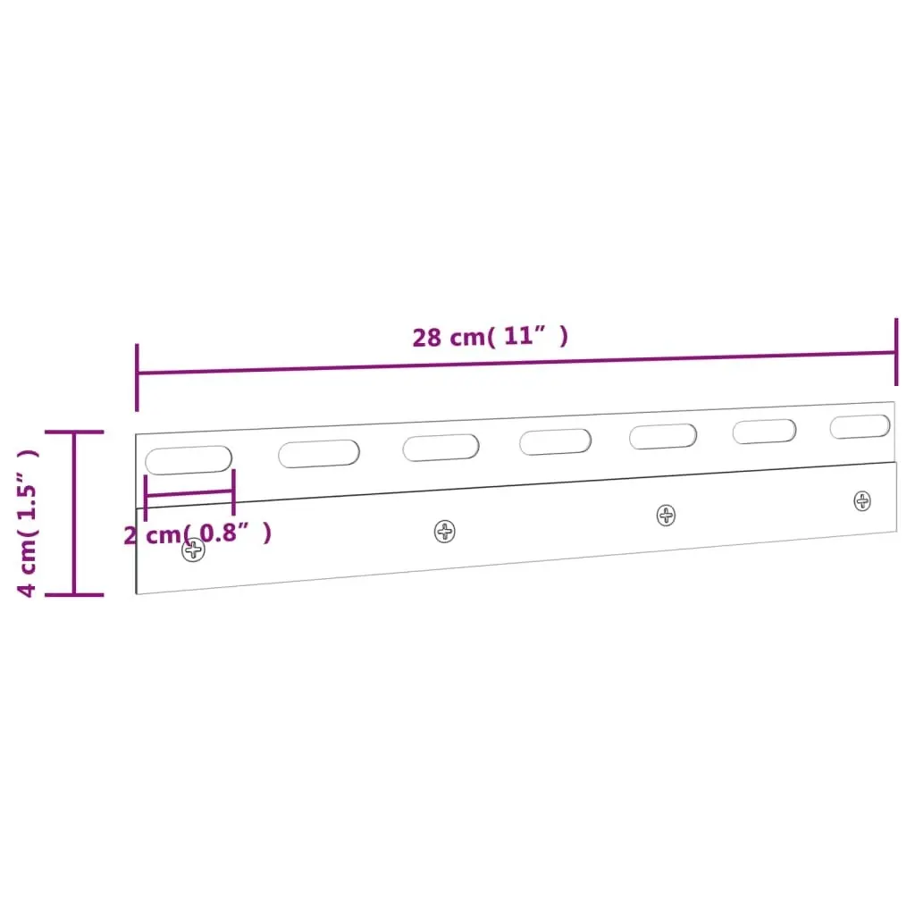 Connecting Plates 4 pcs Silver 28 cm Stainless Steel 153877