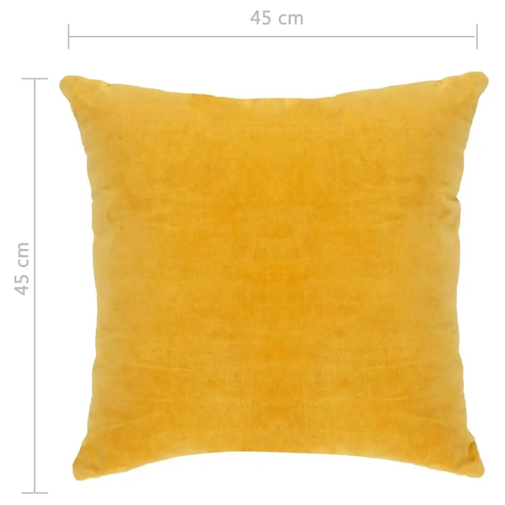 Cushions Cotton Velvet 2 pcs 45x45 cm Yellow 284045