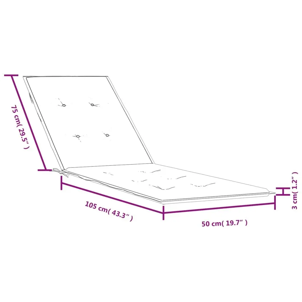 Deck Chair Cushion Melange Anthracite (75+105)x50x3 cm Fabric 4002486