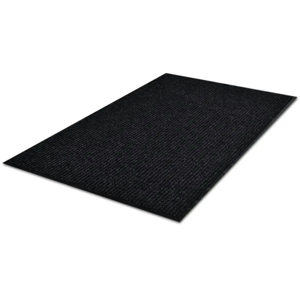 Door Mat Black 117x220 cm PVC 287665