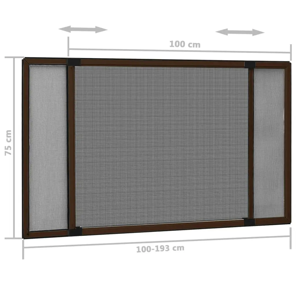 Extendable Insect Screen for Windows Brown (100-193)x75 cm 149042