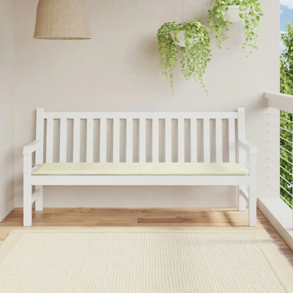 Garden Bench Cushion Cream 180x50x3 cm Oxford Fabric 43200