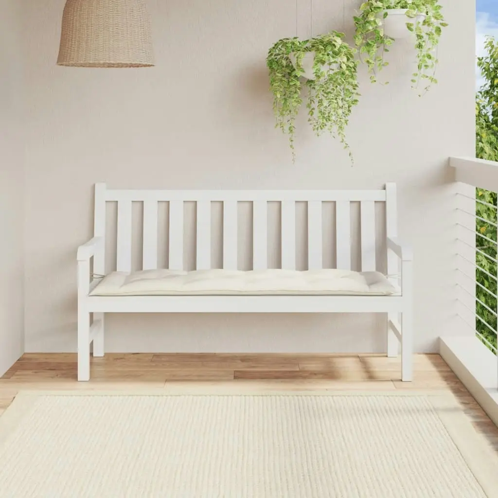 Garden Bench Cushion Melange Cream 150x50x7 cm Fabric 4002555