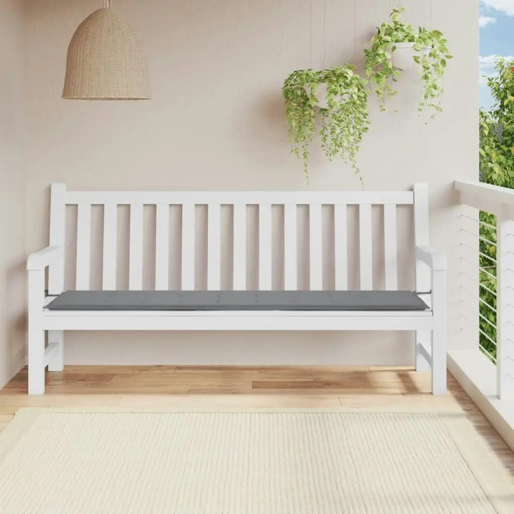 Garden Bench Cushion Grey 200x50x3 cm Oxford Fabric 47607