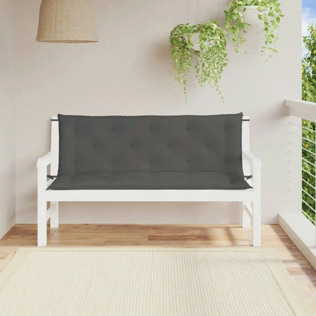 Garden Bench Cushions 2pcs Anthracite 150x50x7cm Oxford Fabric 361697