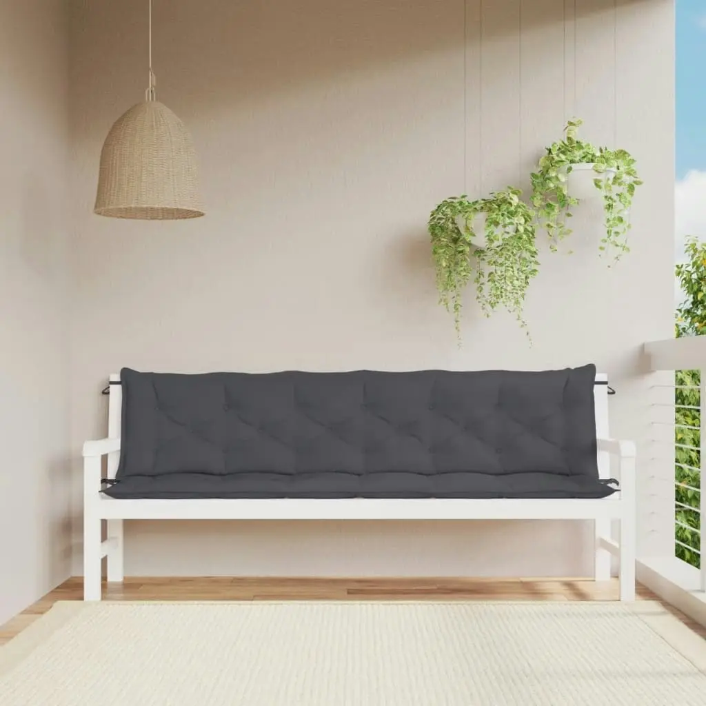 Garden Bench Cushions 2pcs Anthracite 200x50x7cm Oxford Fabric 361735