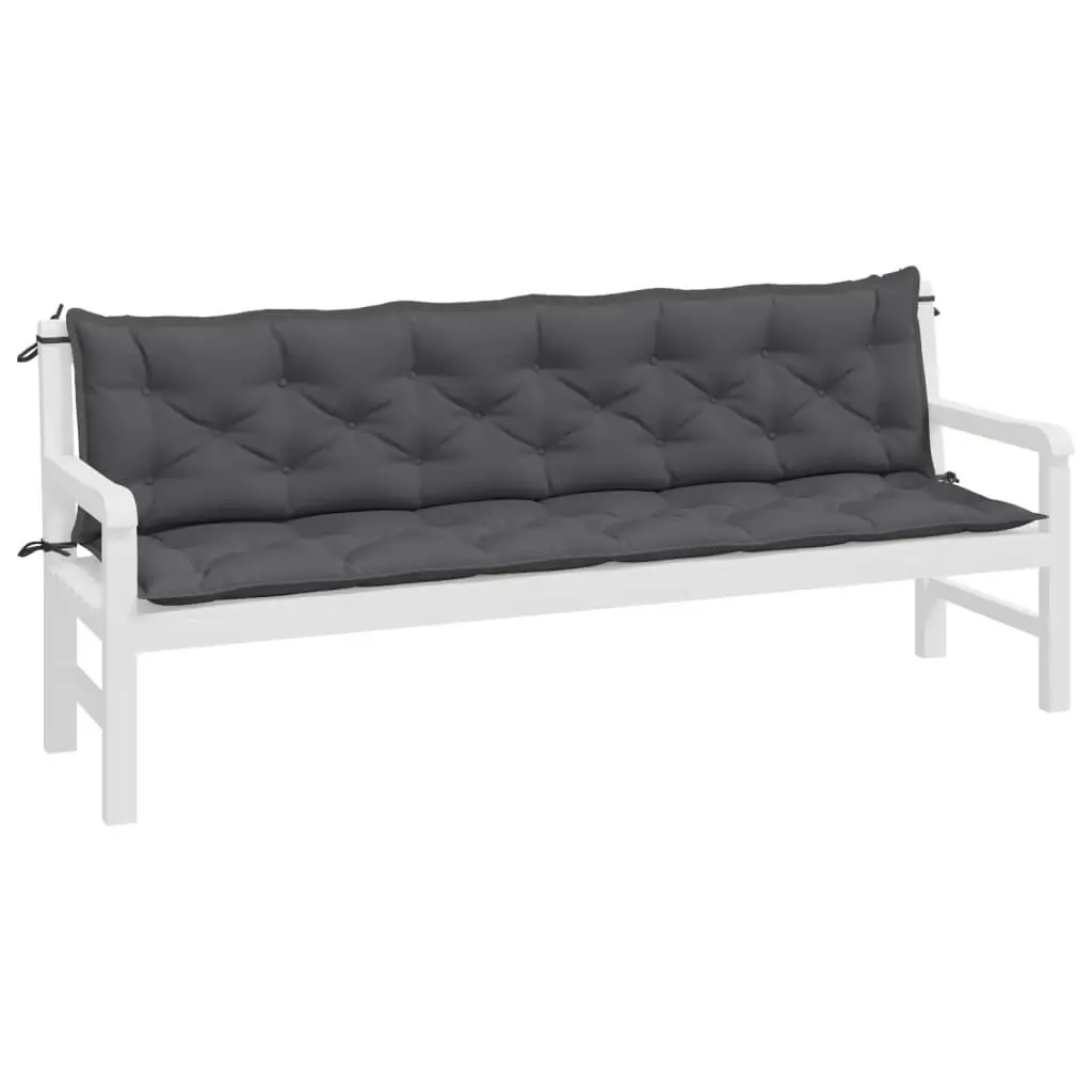 Garden Bench Cushions 2pcs Anthracite 200x50x7cm Oxford Fabric 361735