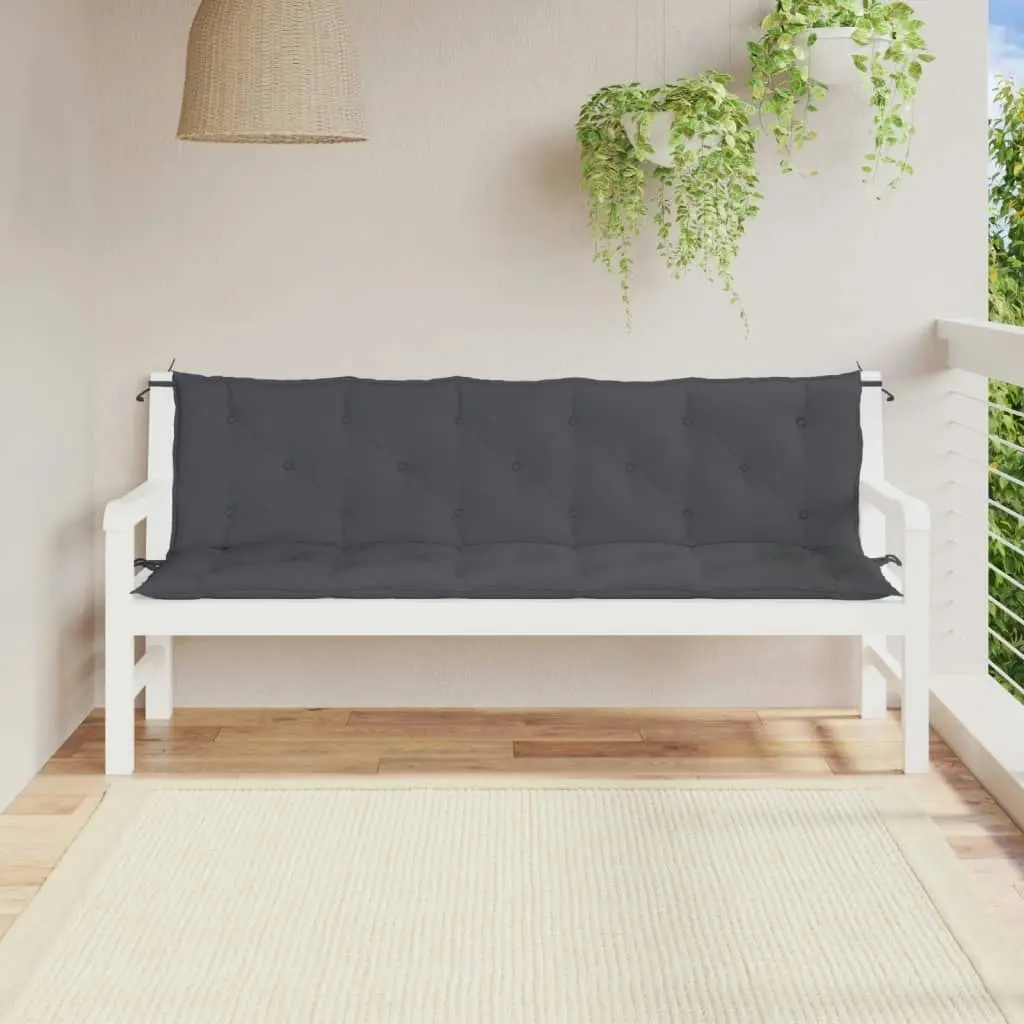 Garden Bench Cushions 2pcs Anthracite 180x50x7cm Oxford Fabric 361716