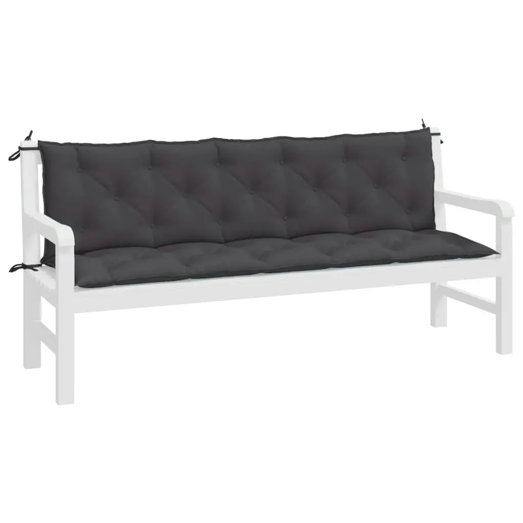 Garden Bench Cushions 2pcs Anthracite 180x50x7cm Oxford Fabric 361716