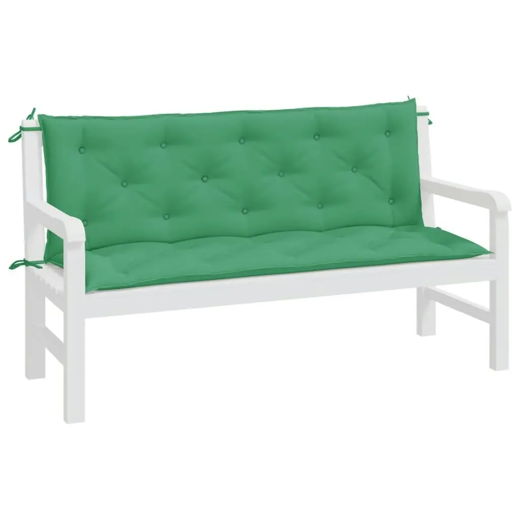 Garden Bench Cushions 2pcs Green 150x50x7cm Oxford Fabric 361702