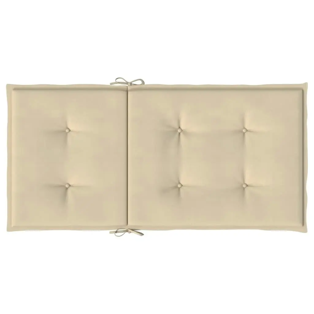 Garden Lowback Chair Cushions 4 pcs Beige 100x50x3 cm Oxford Fabric 47565