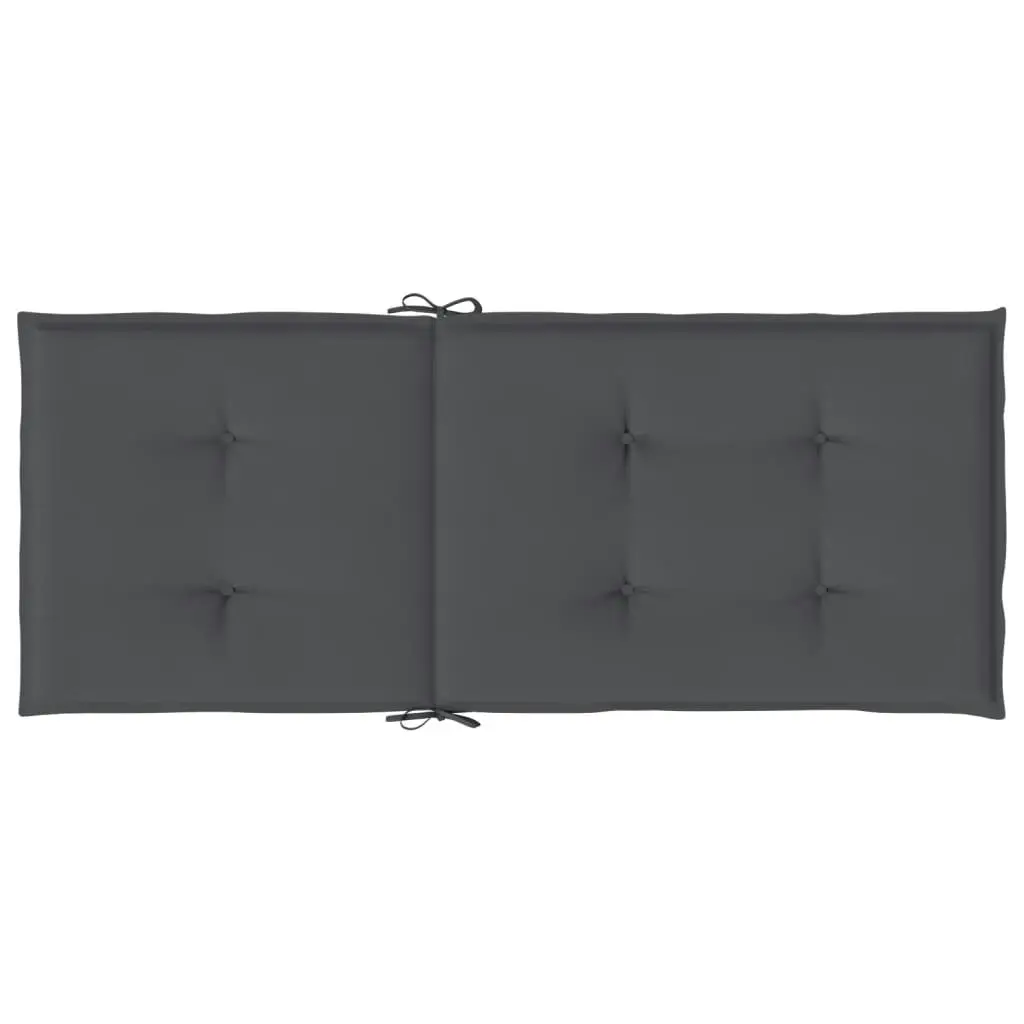 Garden Highback Chair Cushions 4 pcs Anthracite 120x50x3 cm Fabric 43178