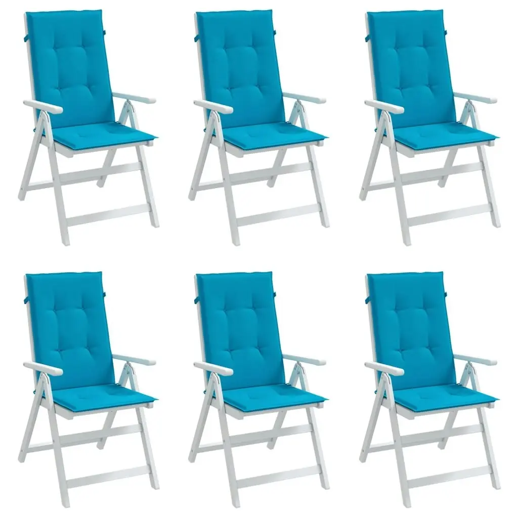 Garden Highback Chair Cushions 6 pcs Blue 120x50x3 cm Fabric 314108