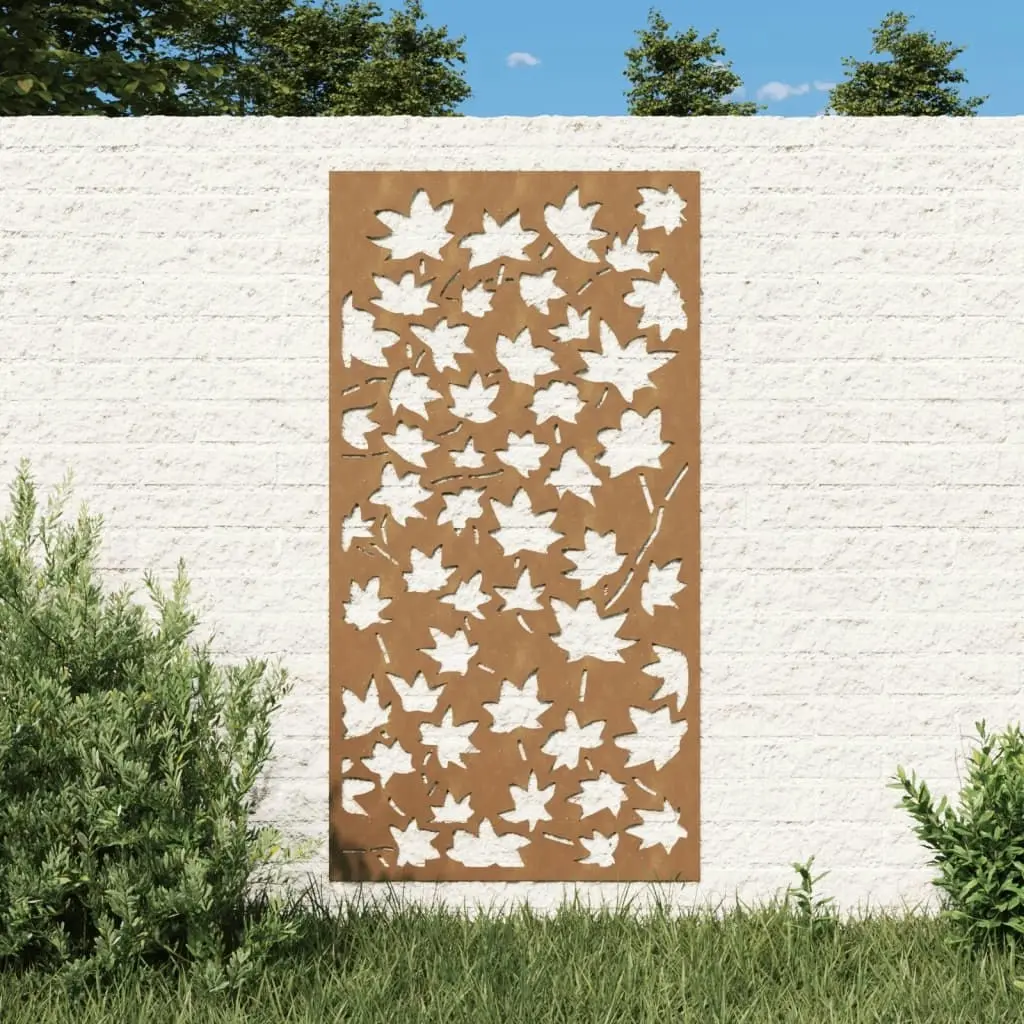 Garden Wall Decoration 105x55 cm Corten Steel Maple Leaf Design 824479