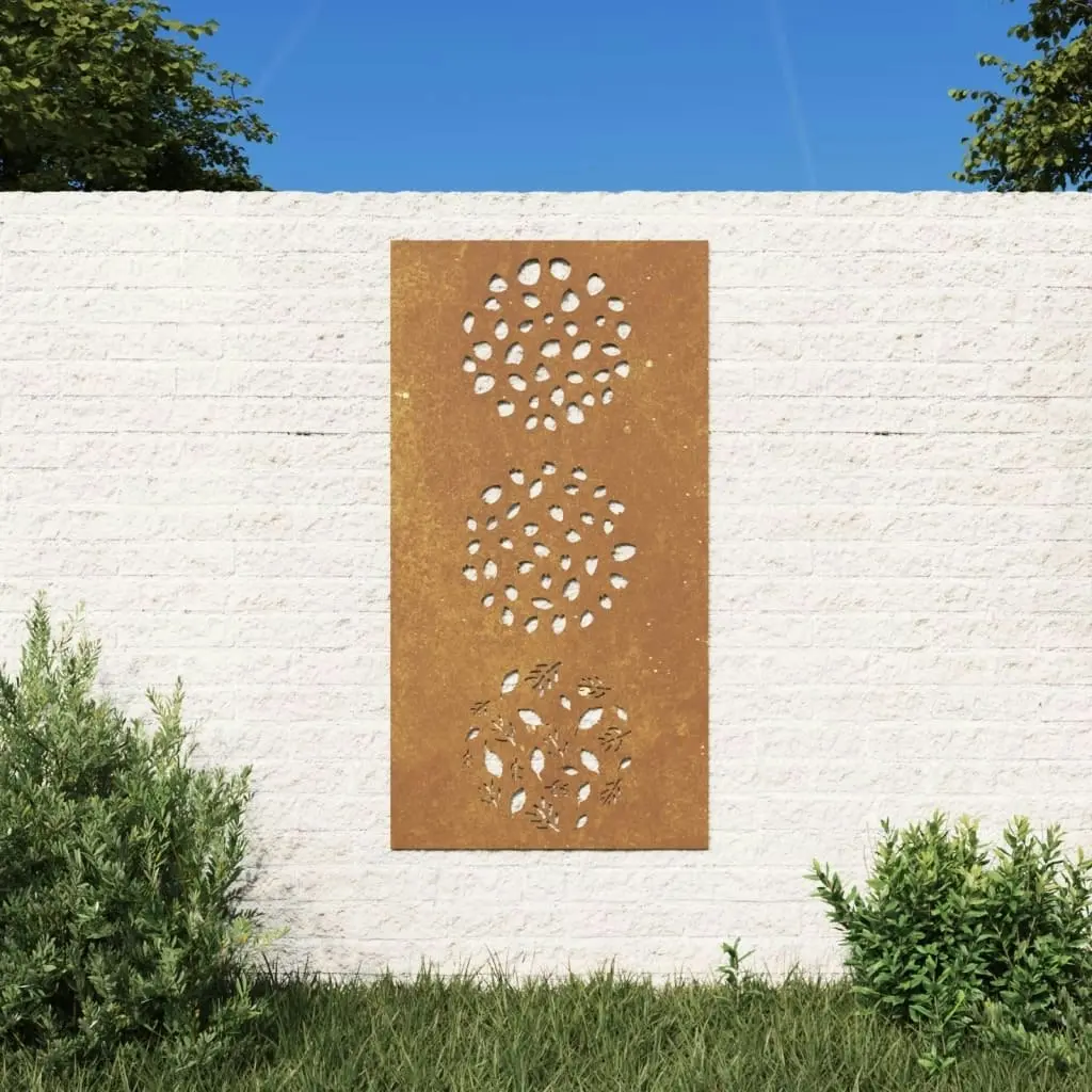 Garden Wall Decoration 105x55 cm Corten Steel Leaf Design 824494