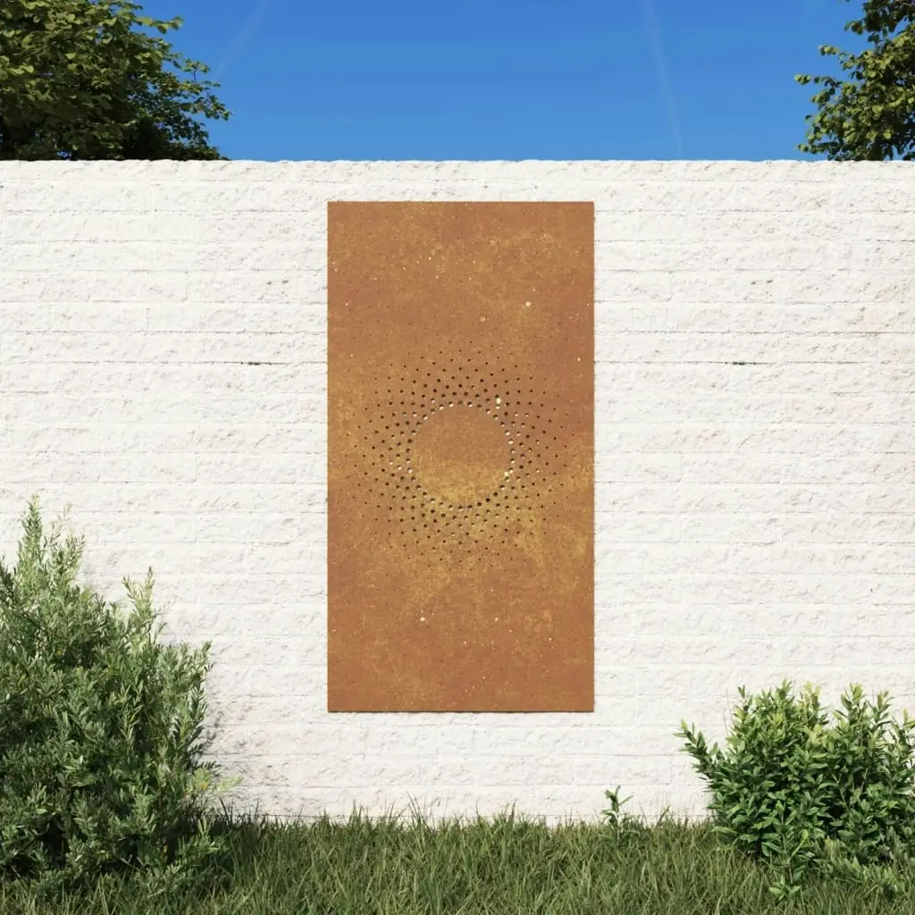 Garden Wall Decoration 105x55 cm Corten Steel Sun Design 824490