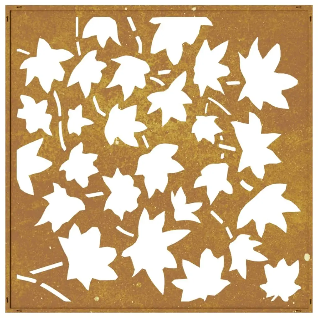 Garden Wall Decoration 55x55 cm Corten Steel Maple Leaf Design 824480