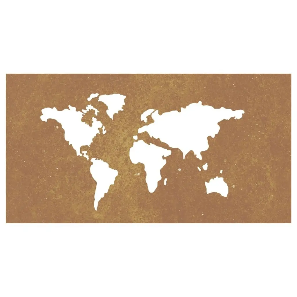 Garden Wall Decoration 105x55 cm Corten Steel World Map Design 824498