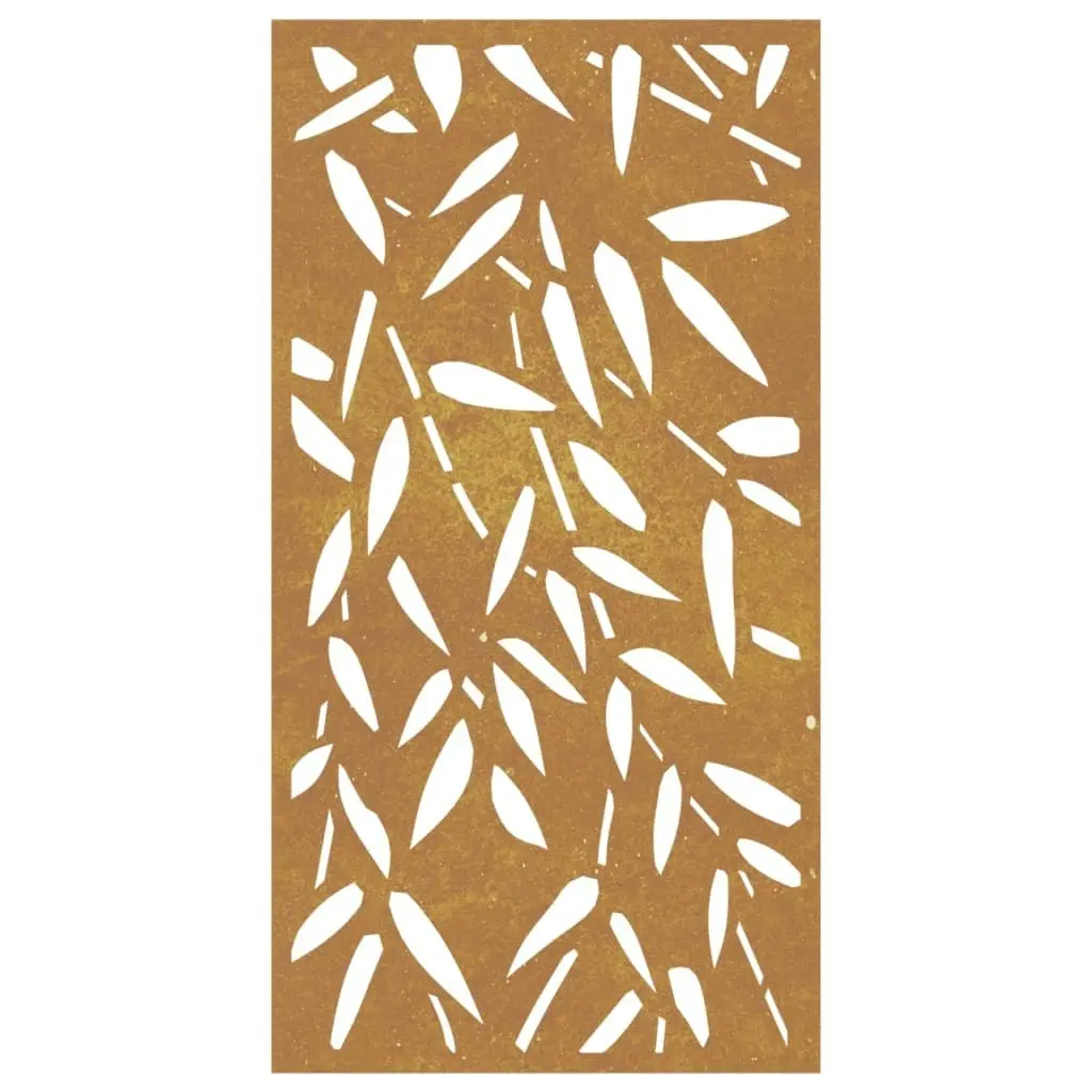 Garden Wall Decoration 105x55 cm Corten Steel Bamboo Leaf Design 824483