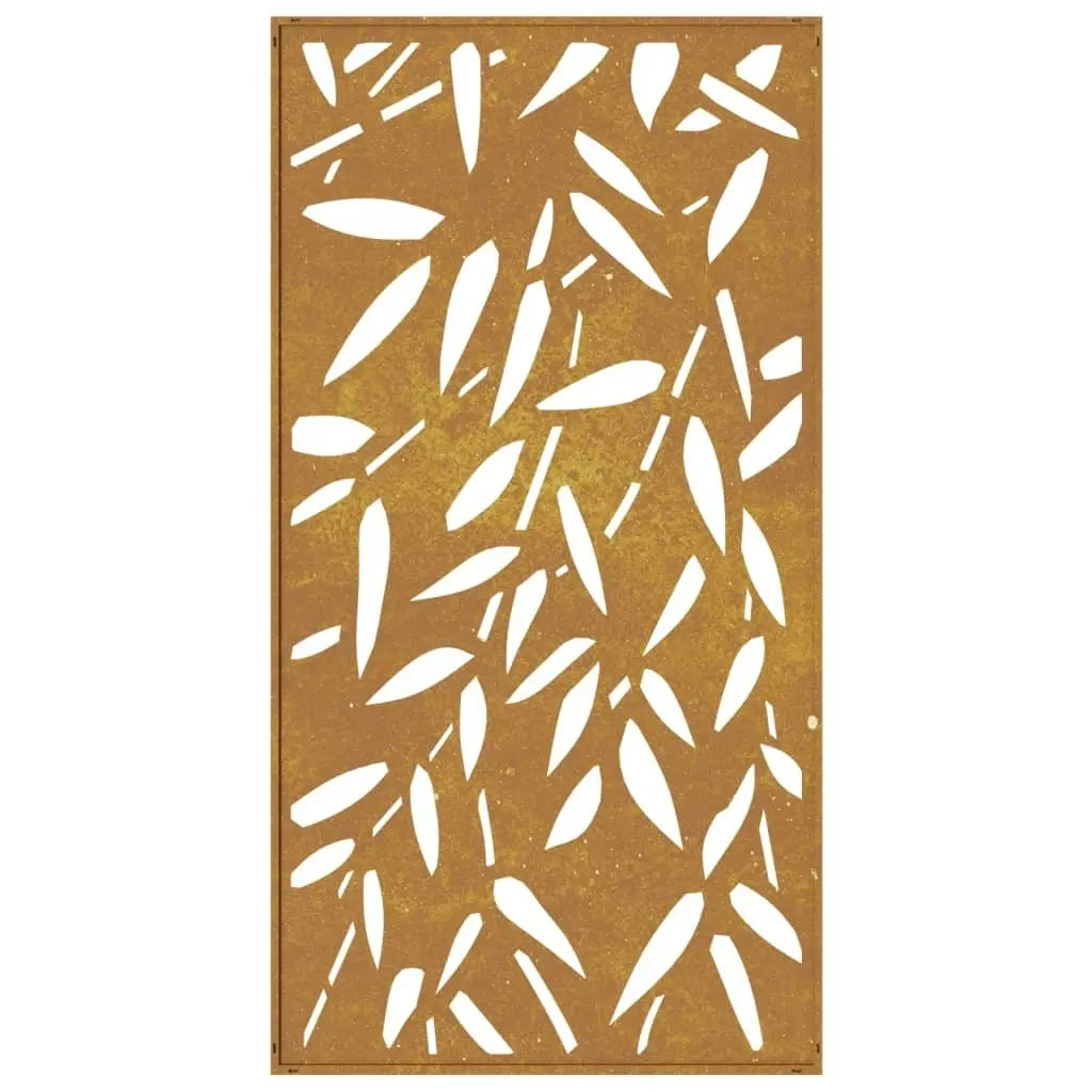 Garden Wall Decoration 105x55 cm Corten Steel Bamboo Leaf Design 824483