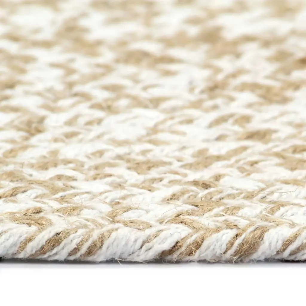 Handmade Rug Jute White and Brown 180 cm 343617