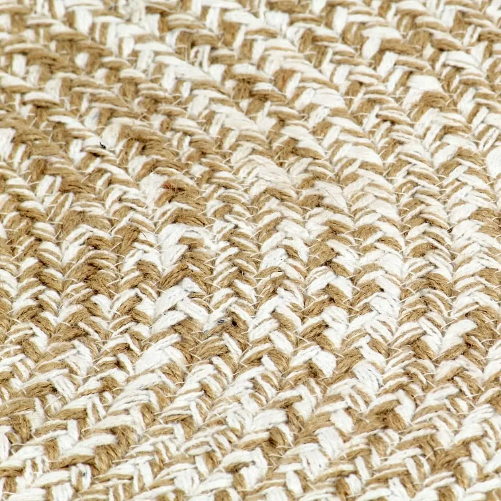 Handmade Rug Jute White and Brown 180 cm 343617