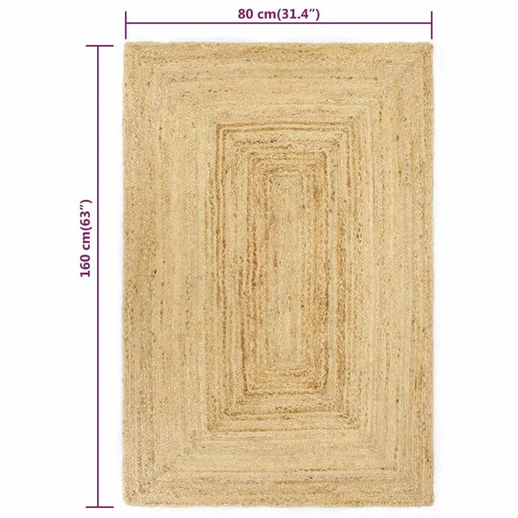 Handmade Rug Jute Natural 80x160 cm 133728